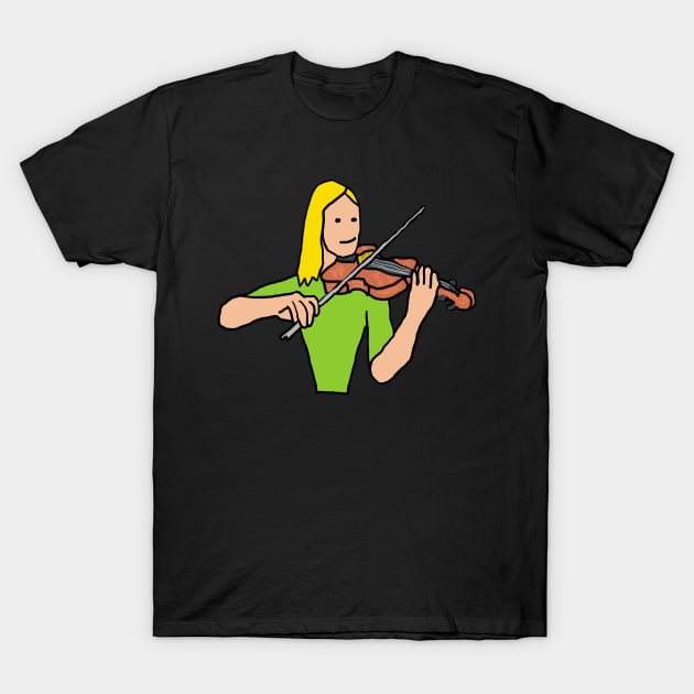 Violinist Playing Violin T-Shirt by Mark Ewbie